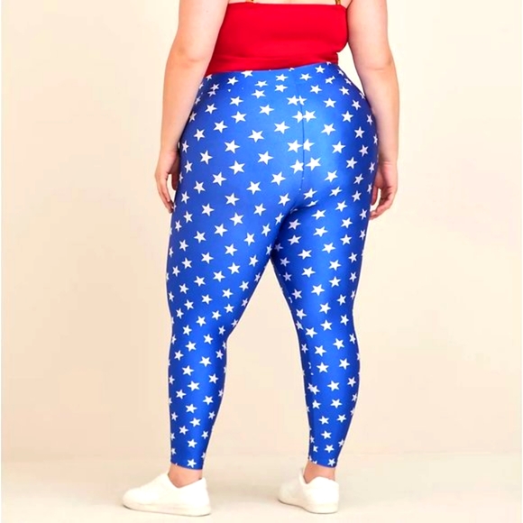 ❤️NWT VINTAGE TORRID LEGGING WONDER WOMAN COSTUME COSPLAY HALLOWEEN LEGGING - Picture 3 of 8